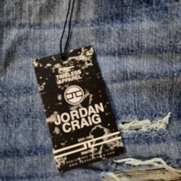 NWT Jordan Craig Light Blue Distressed Jean Shorts Size 44 - Picture 11 of 15